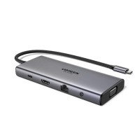 Thiết bị chuyển đổi USB-C sang 2*USB C+2*USB +HDMI+VGA + SD TF LAN+3.5mm hỗ trợ 4K Ugreen 45520 CM639
